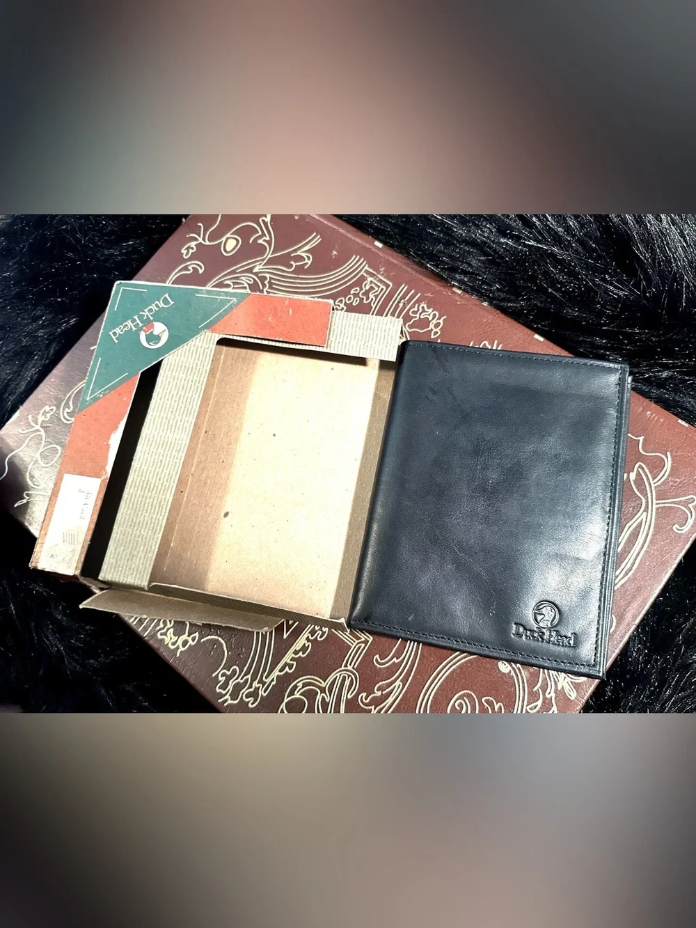 Duck Head Black Leather Bifold Wallet